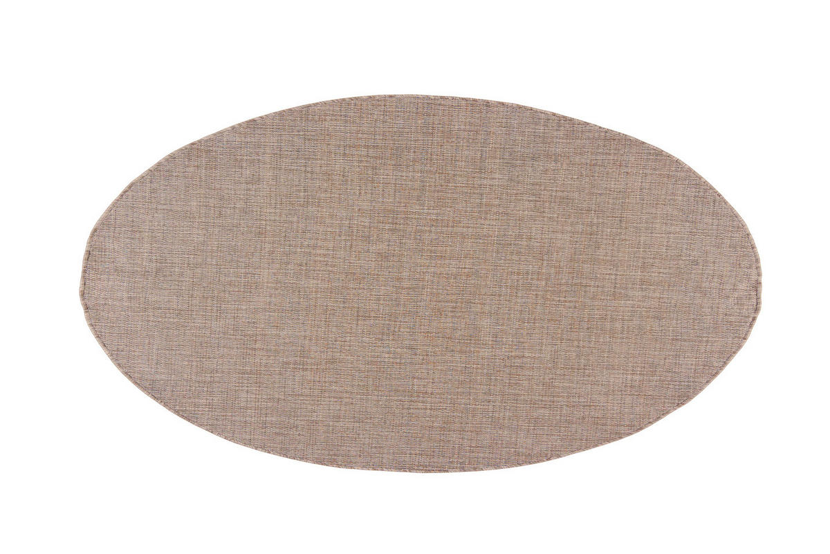 TEPPICH Braun In-Outdoor Einfarbig - Rund, Kurzflor, Modern, Minimalistisch - 200 x 200 cm - Blau/Braun, Textil (200/200cm) - Mazovia