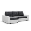 ECKSOFA MIT SCHLAFFUNKTION LUGO BONELL Dunkelgrau/Weiß - Dunkelgrau/Weiß, Textil (140/243cm) - Mebligo
