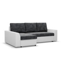 ECKSOFA MIT SCHLAFFUNKTION LUGO BONELL Dunkelgrau/Weiß - Dunkelgrau/Weiß, Textil (140/243cm) - Mebligo