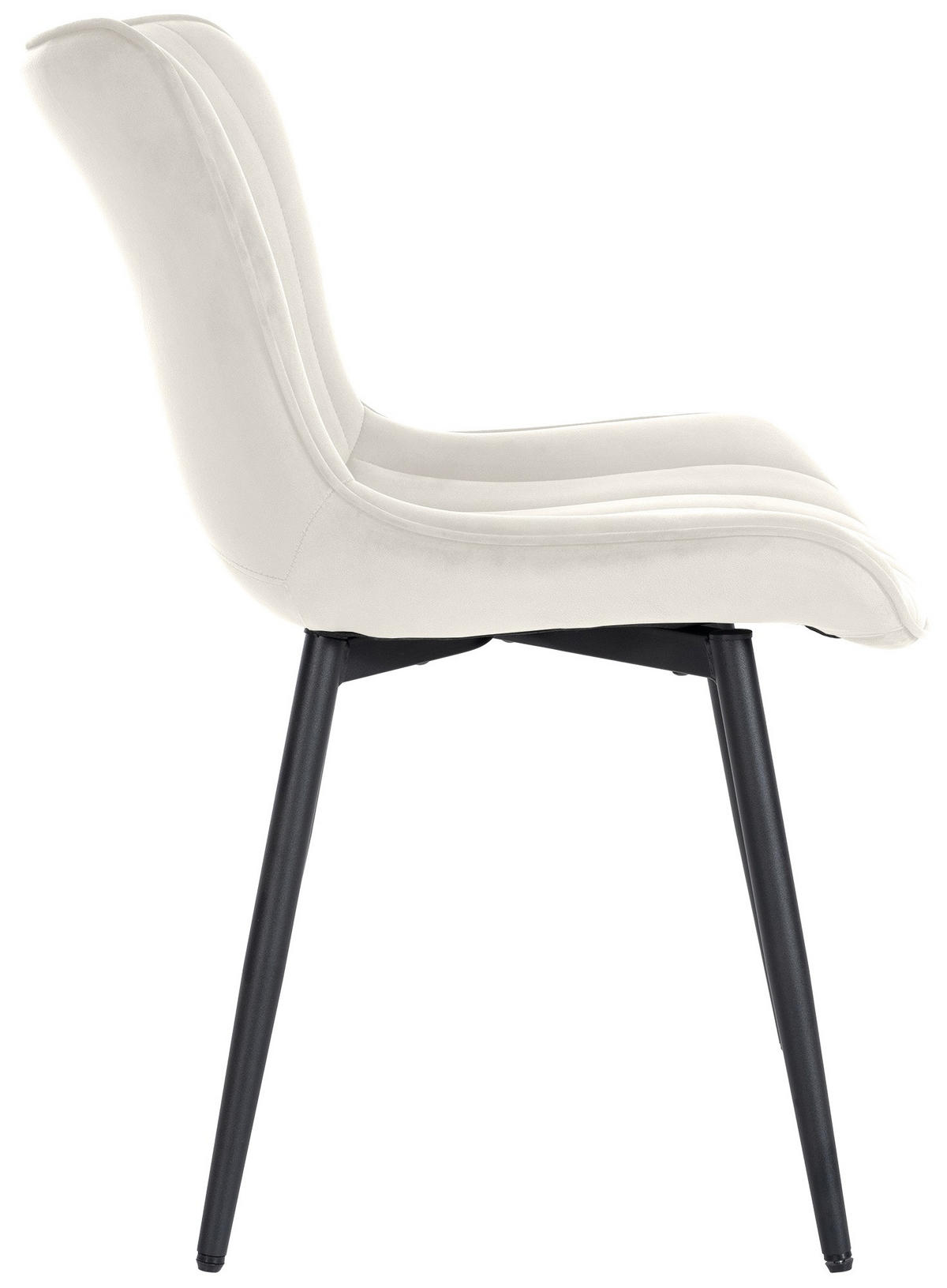 STUHL Samt creme - Creme/Schwarz, Textil/Metall (50/81/61cm) - CLP
