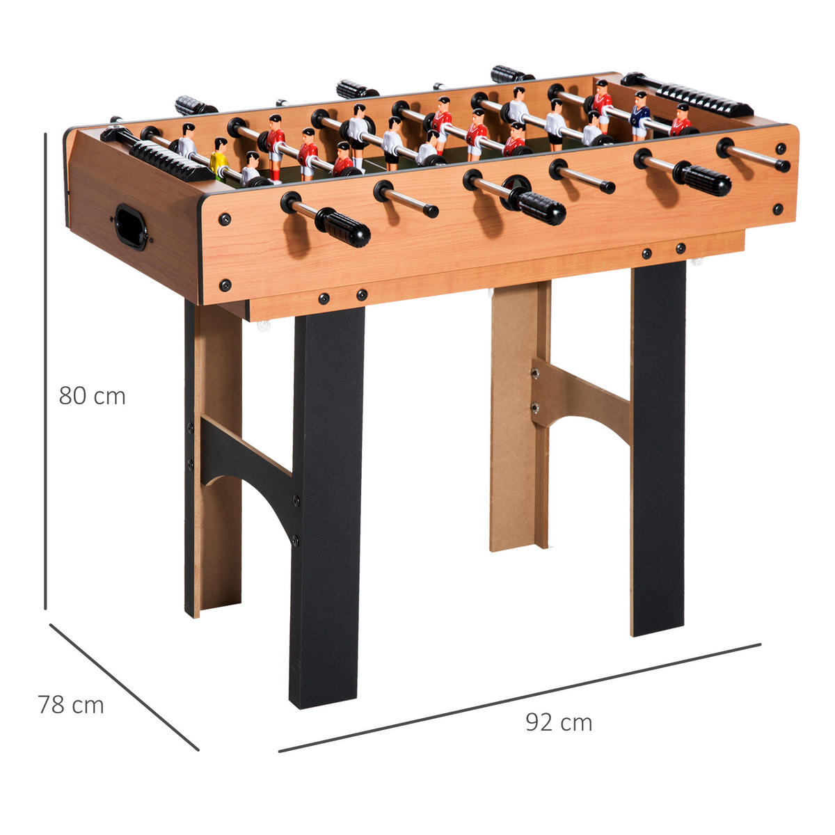 MULTIGAME Spieletisch - Schwarz/Naturfarben, Holzwerkstoff (43/87cm) - HOMCOM