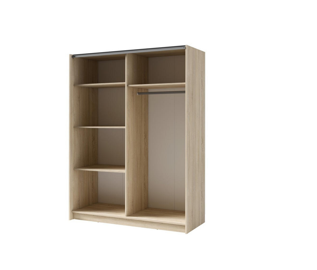 SCHWEBETÜRENSCHRANK ELRON 150,6/198,5/62cm 2-türig Sonoma Eiche - Sonoma Eiche, Holzwerkstoff (150.6/198.5/62cm) - MASSENO