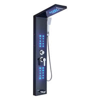 ÜBERKOPFBRAUSESET LED Regendusche Wasserfall Massagedusche - Schwarz, Metall (20/122/46.5cm) - Kaket