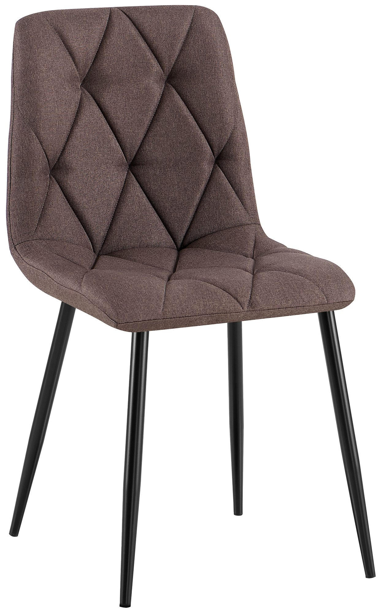 ESSZIMMERSTUHL Stoff Braun - Schwarz/Braun, Textil/Metall (45/85/55cm) - CLP