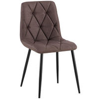 ESSZIMMERSTUHL Stoff Braun - Schwarz/Braun, Textil/Metall (45/85/55cm) - CLP