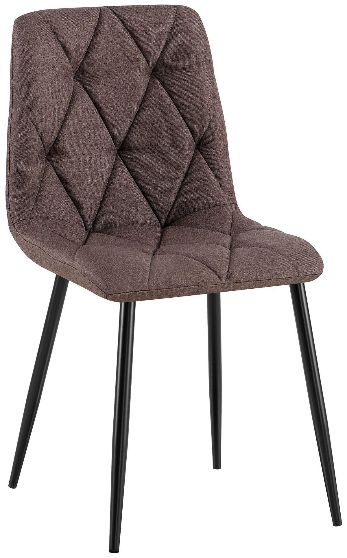 ESSZIMMERSTUHL Stoff Braun - Schwarz/Braun, Textil/Metall (45/85/55cm) - CLP