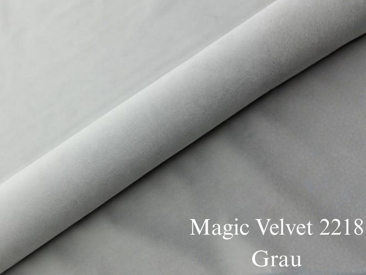 BOXBETT 140x200 VELIA Grau Velvet - Grau, Holzwerkstoff/Textil (140/200cm) - Compleo24