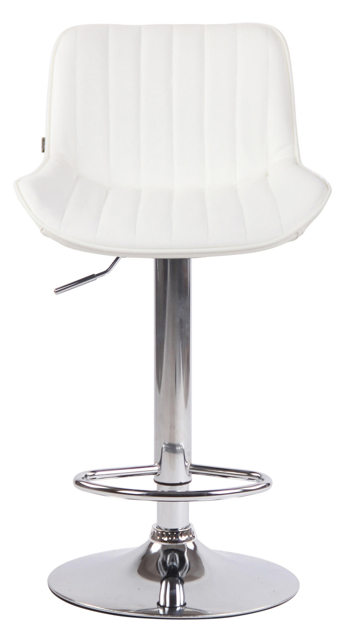 BARHOCKER Lento Gestell Metall in Chromoptik Kunstleder Weiß - Chromfarben/Weiß, Kunststoff/Metall (50/108/50cm) - TPFLiving