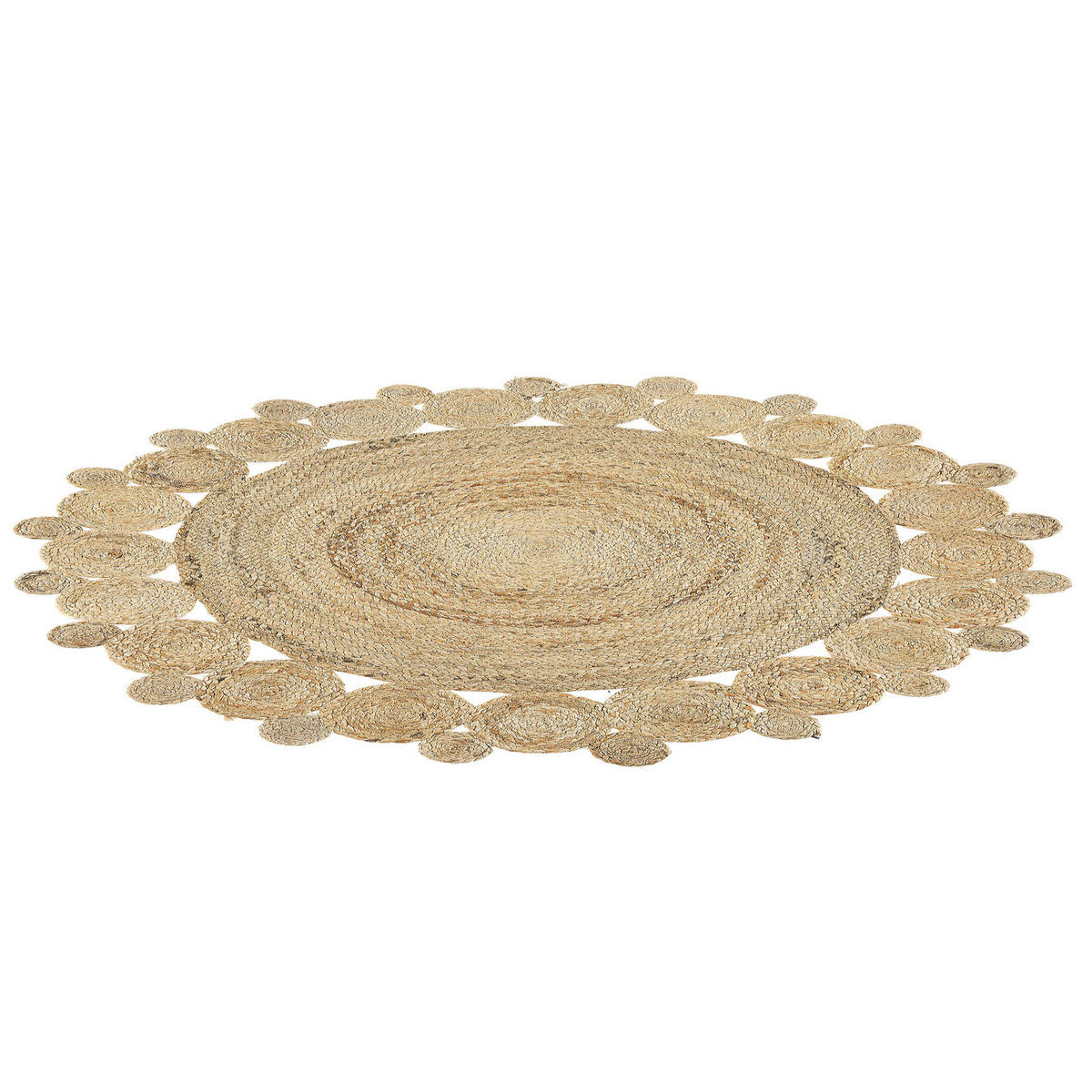 KURZFLOR-TEPPICH Golgen 120/120 cm - Beige, Naturmaterialien (120/120cm) - Beliani