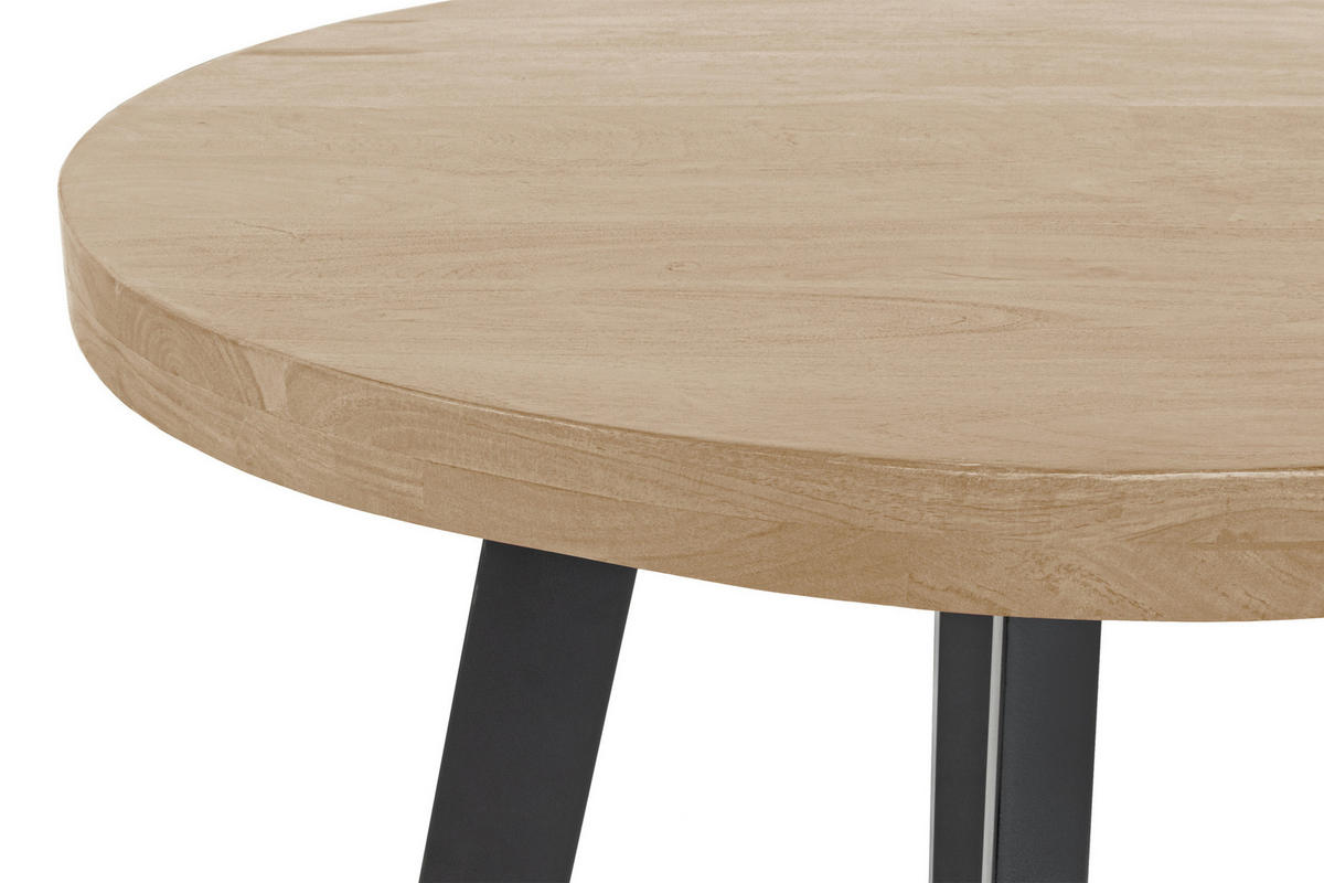 ESSTISCH SOPHIA - Beige/Schwarz, Holz/Metall (120/120/78cm) - SAM