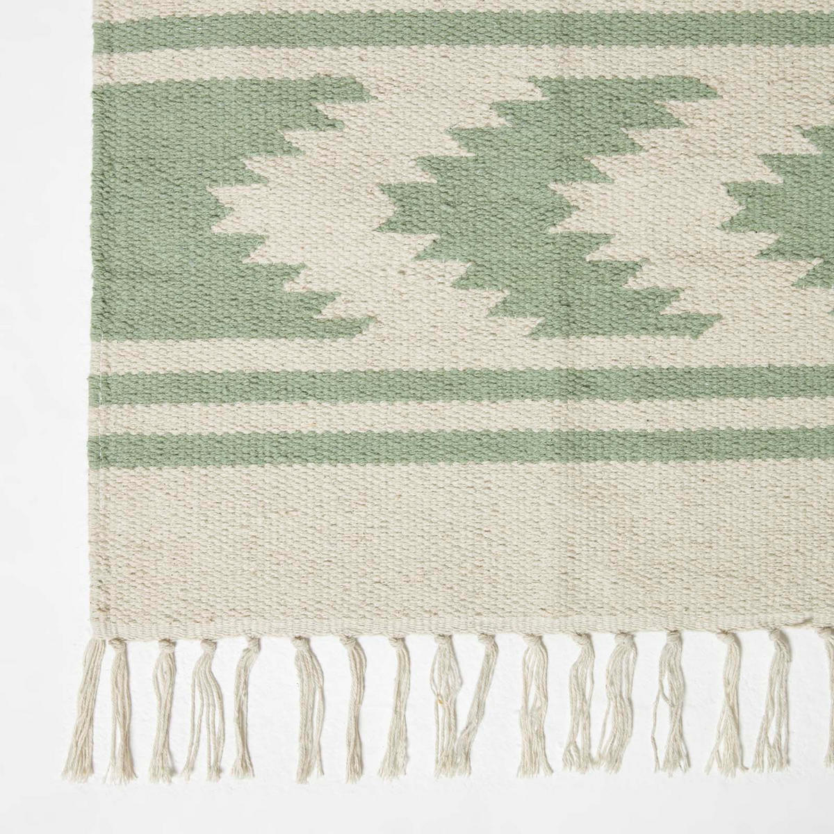 KELIM-TEPPICH Turin handgewebt 90/150 cm - Grün, Textil (90/150cm) - Homescapes