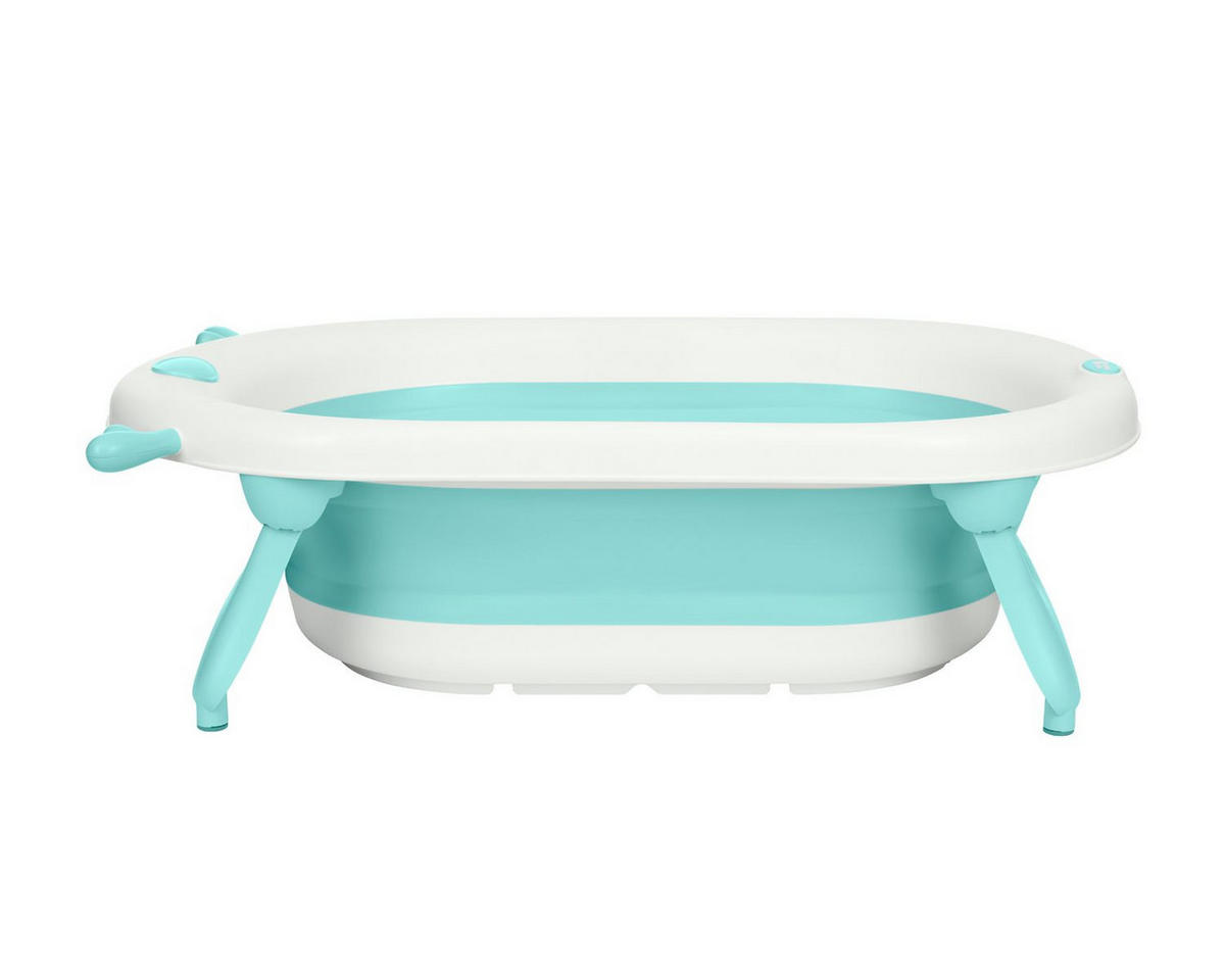 BABYBADEWANNE Foldy grün faltbar, Wasserablauf, ab Geburt, rutschfeste Beine, für unterwegs - Grün, Kunststoff (51/81.5cm) - Kikka boo