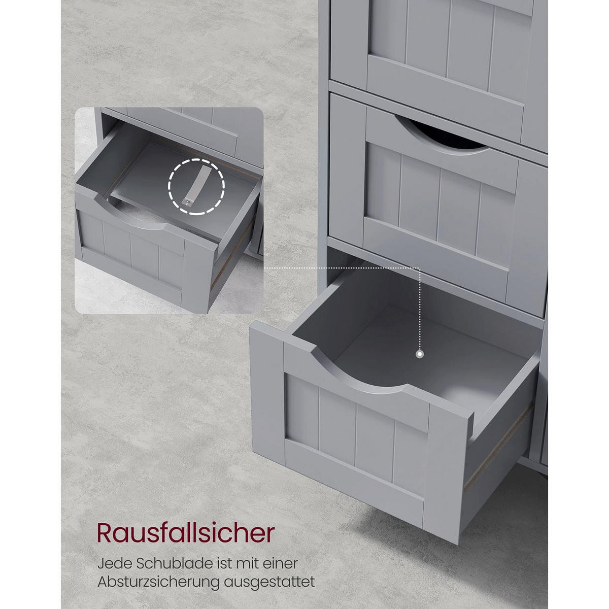 BEISTELLSCHRANK LUSAKA - Grau, Holzwerkstoff (30/82/30cm) - Hansiro