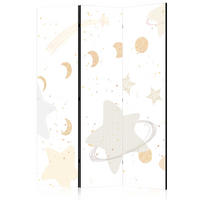PARAVENT Beidseitig Bedruckter 3-tlg 135x172 cm Sterne Monde F r Kinder - Multicolor, Holz/Textil (135/172/3cm) - Muralo