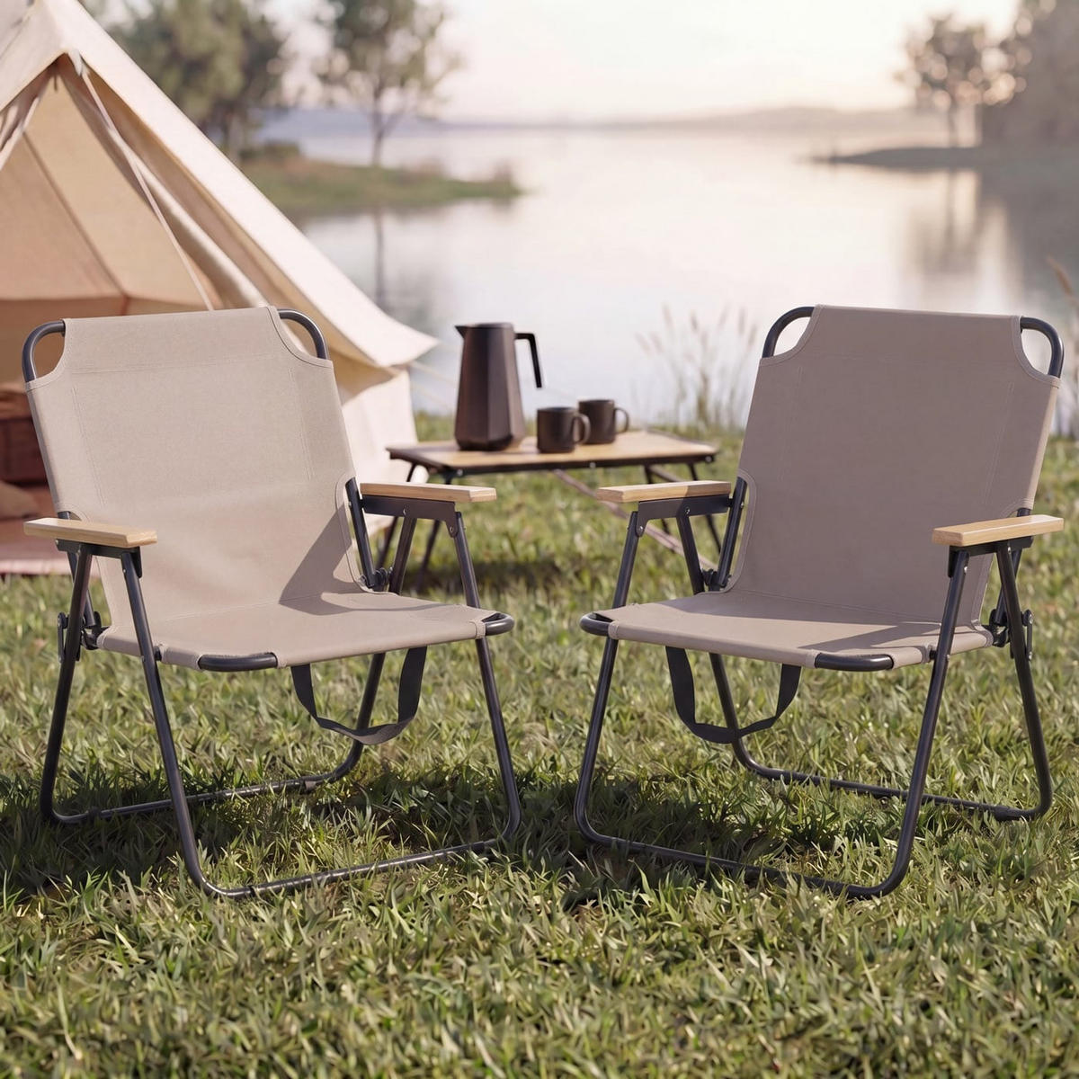 CAMPINGSTUHL Beige - Beige, Textil (57/71/57cm) - MCW
