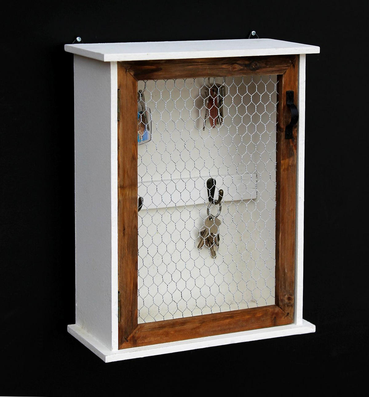 SCHLÜSSELKASTEN Holz Weiß 33/14/42 cm - Weiß, Holz (33/42/14cm) - DanDiBo