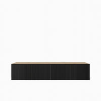 LOWBOARD VAREN 200/41/40 cm, Hängender TV-Schrank Eiche Artisan - Schwarz/Eiche Artisan, Holzwerkstoff (200/41/40cm) - MASSENO