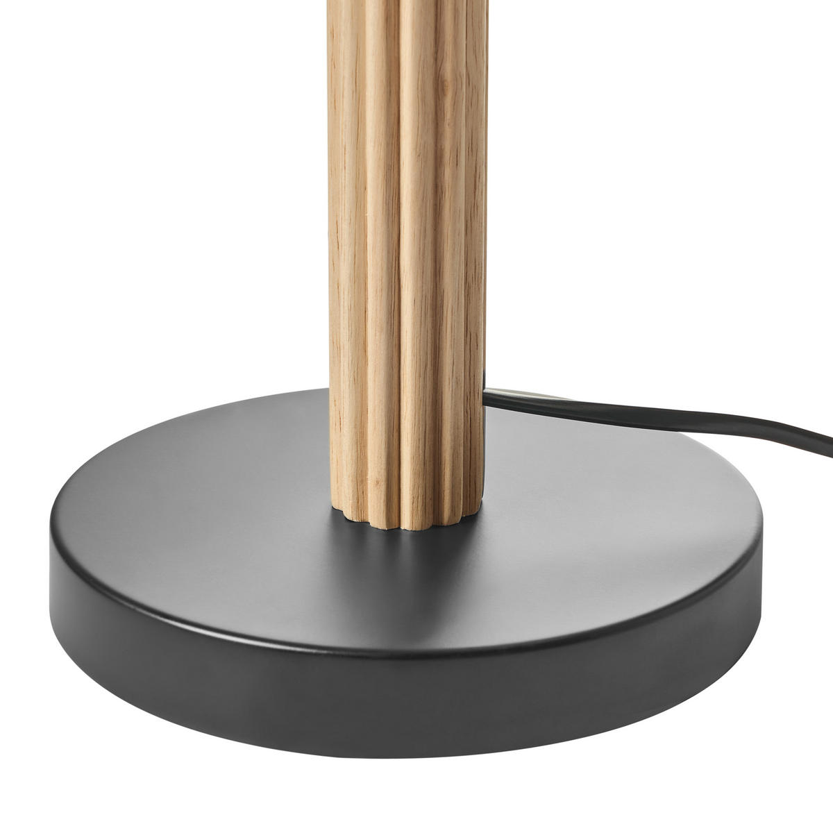 TISCHLAMPE Leinen Hellbeige Belessa - Beige/Schwarz, Textil (30/30/50cm) - Beliani