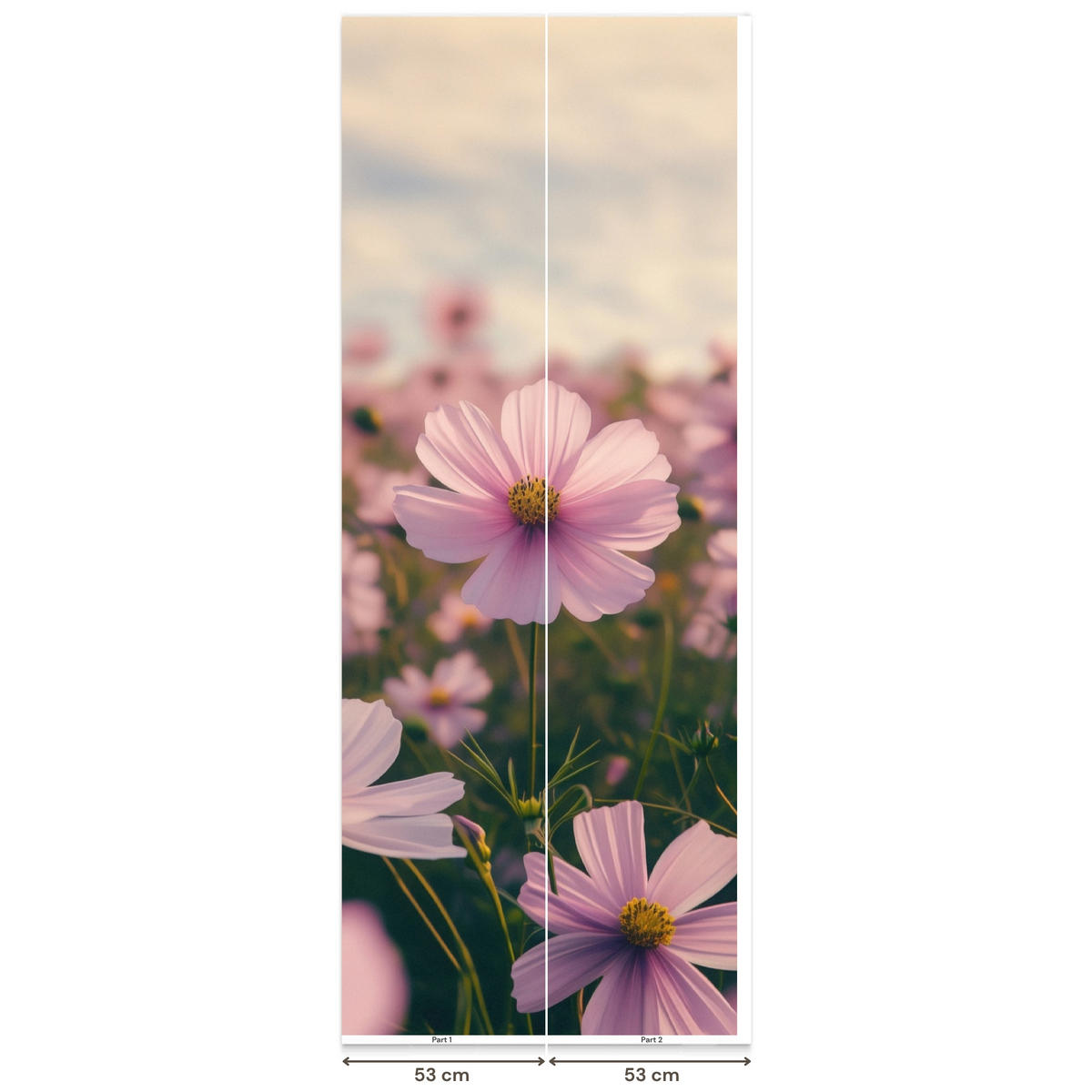 TAPETE - Blumen - Lila - Unscharf - 100x240 cm - Rosa, Papier (100/240cm) - OnlyWow