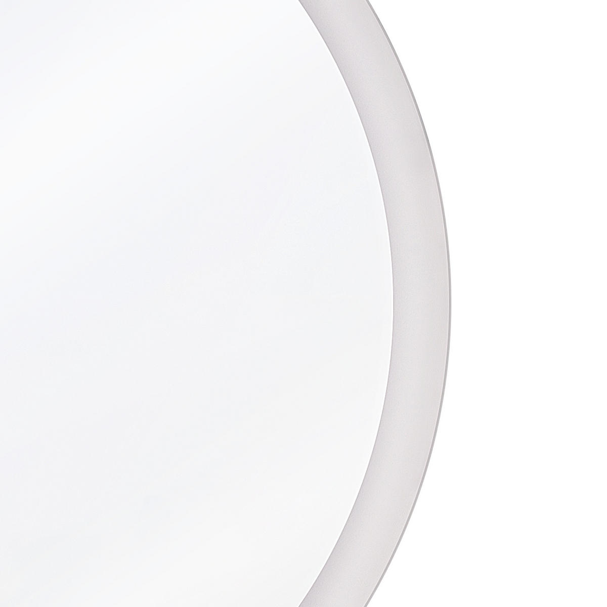 BADSPIEGEL mit LED-Beleuchtung rund 58/58 cm Yser - Silberfarben, Kunststoff (58/58/3cm) - Beliani