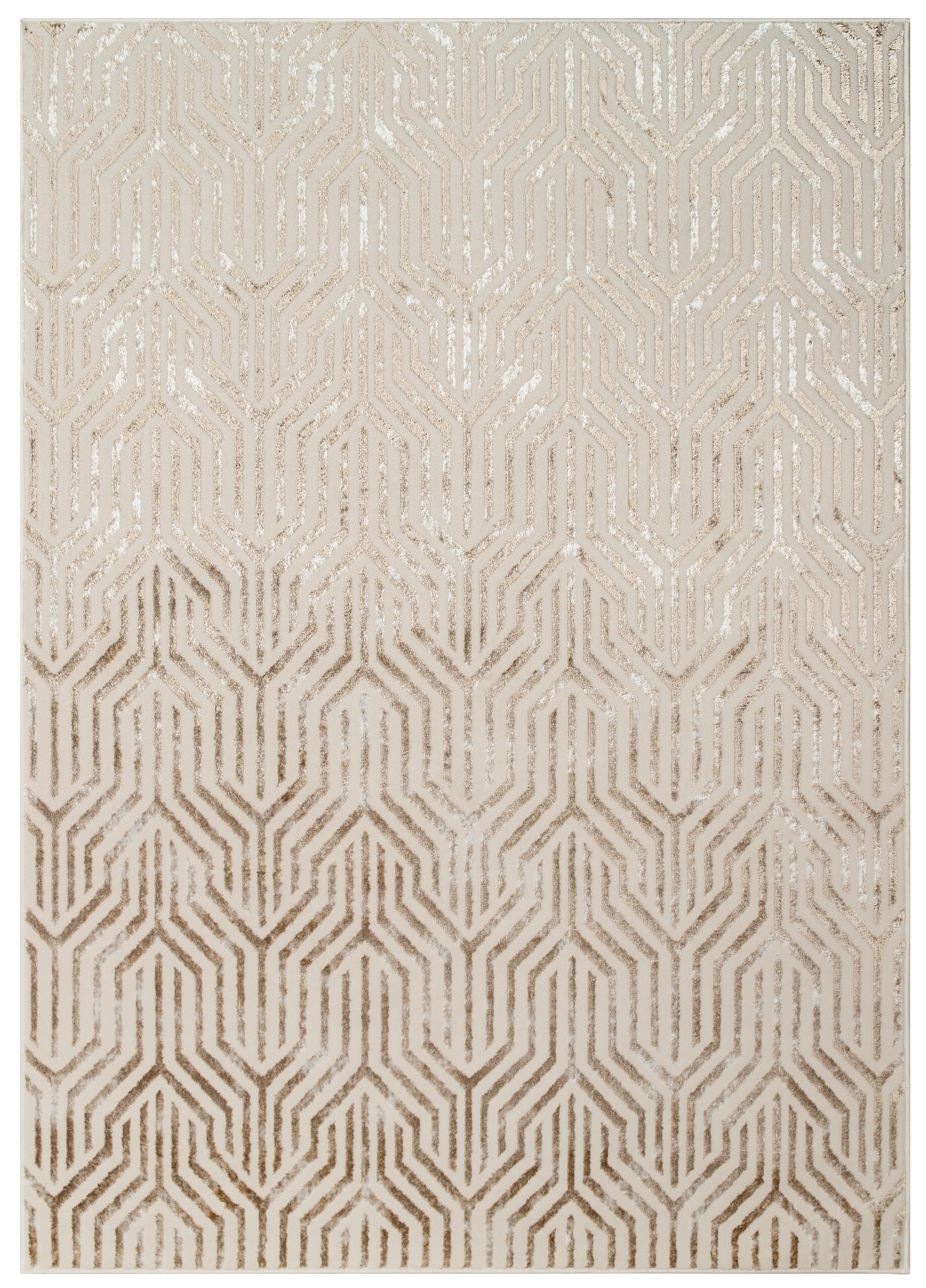 TEPPICH CRYSTAL Creme Braun 180/250 cm - Creme/Braun, Textil (180/250cm) - Tapiso