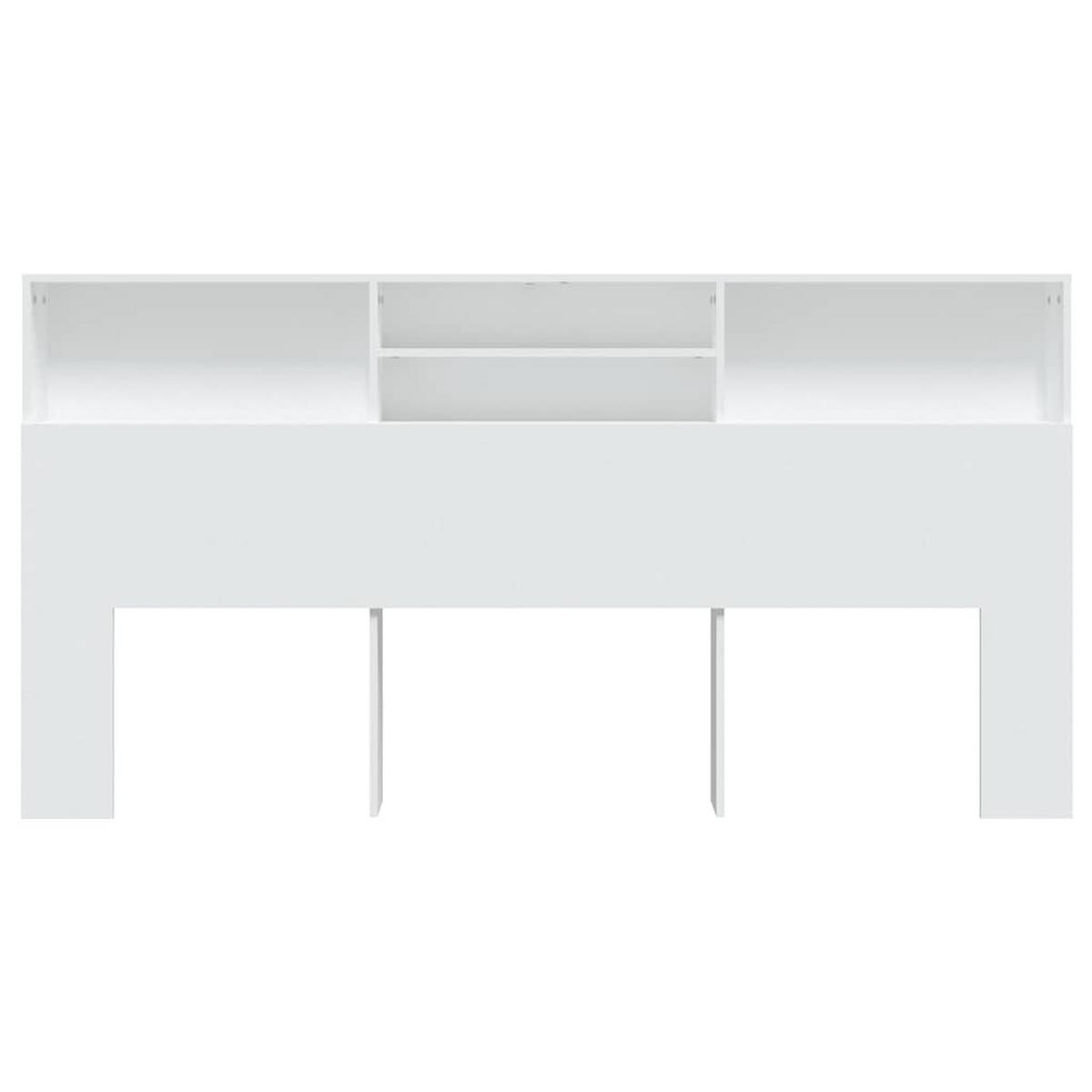 KOPFTEIL MIT ABLAGEN WEISS 200X19X103,5 CM - Weiß, Holz (19/103.5/200cm) - vidaXL