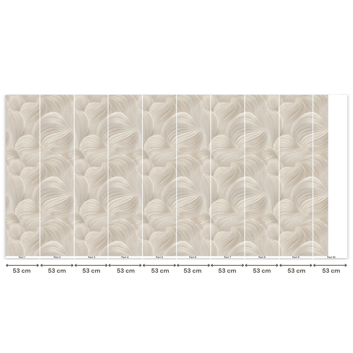 TAPETE - Lines - Ventilator - Beige - 500x240 cm - Creme, Papier (500/240cm) - OnlyWow