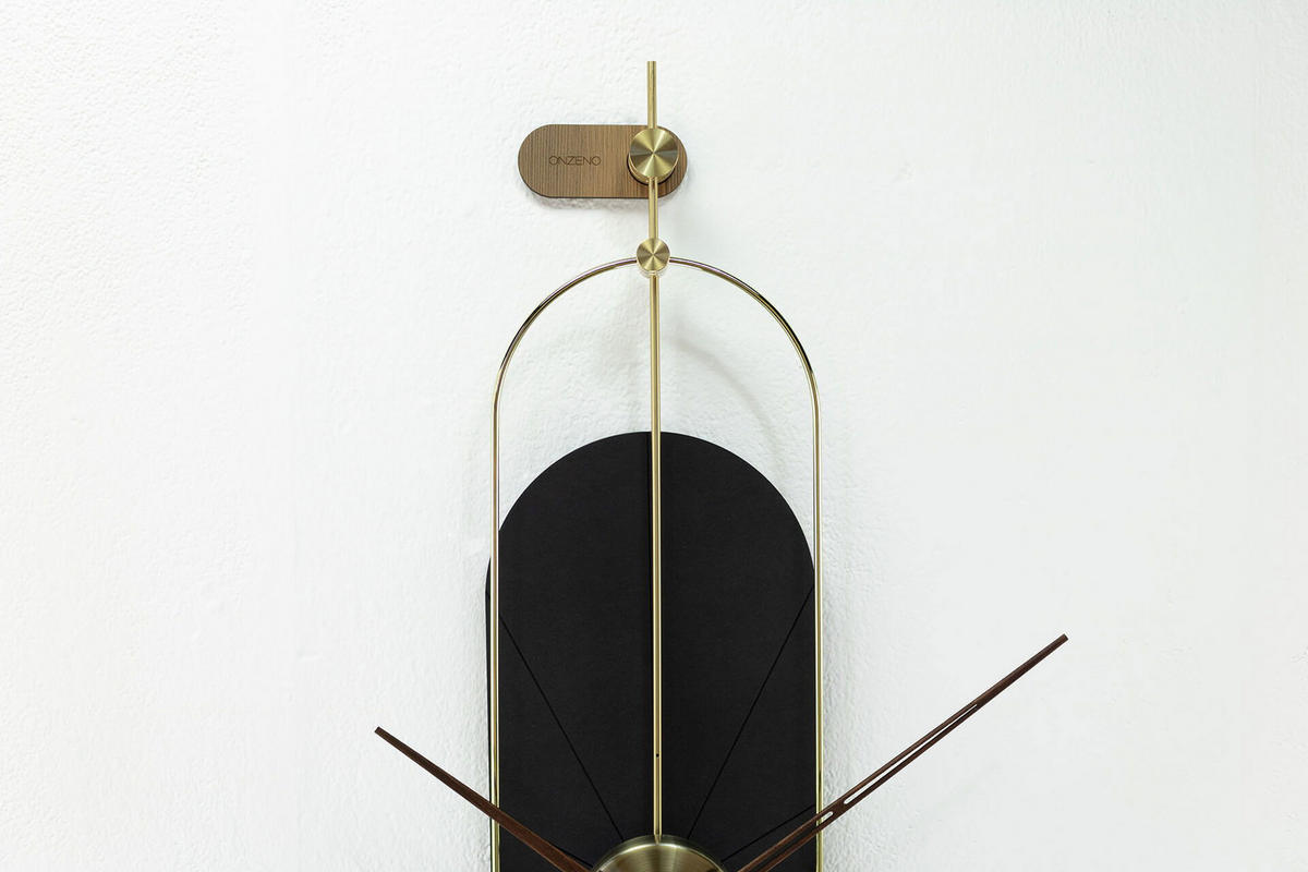 WANDUHR Design Schwarz 20/90 cm - Schwarz, Holzwerkstoff/Metall (20/90/2cm) - ONZENO
