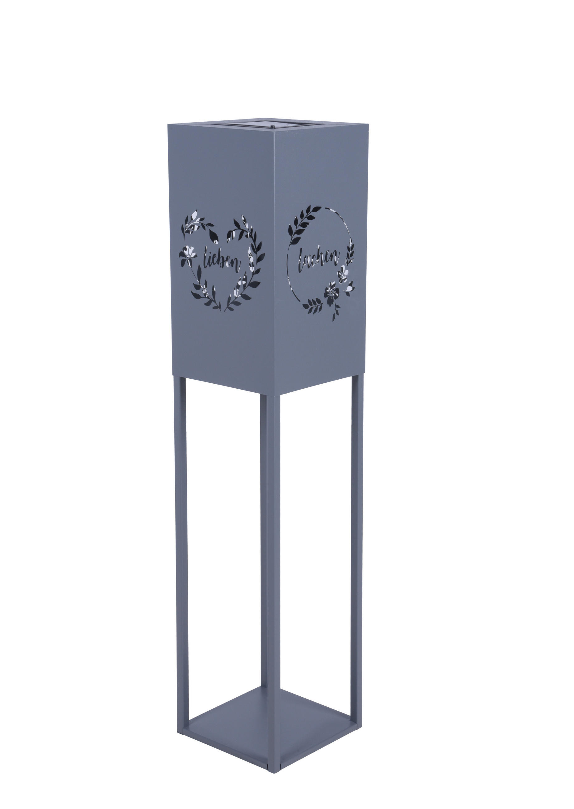 DEKOSÄULE Lisbon LED Stahl Grau 100x22x22cm - Grau, Metall (22/100/22cm) - DELUKE