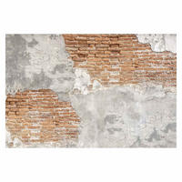 FOTOTAPETE Shabby Backstein Wand 336/225 cm - Braun, Papier (336/225cm) - Bilderwelten