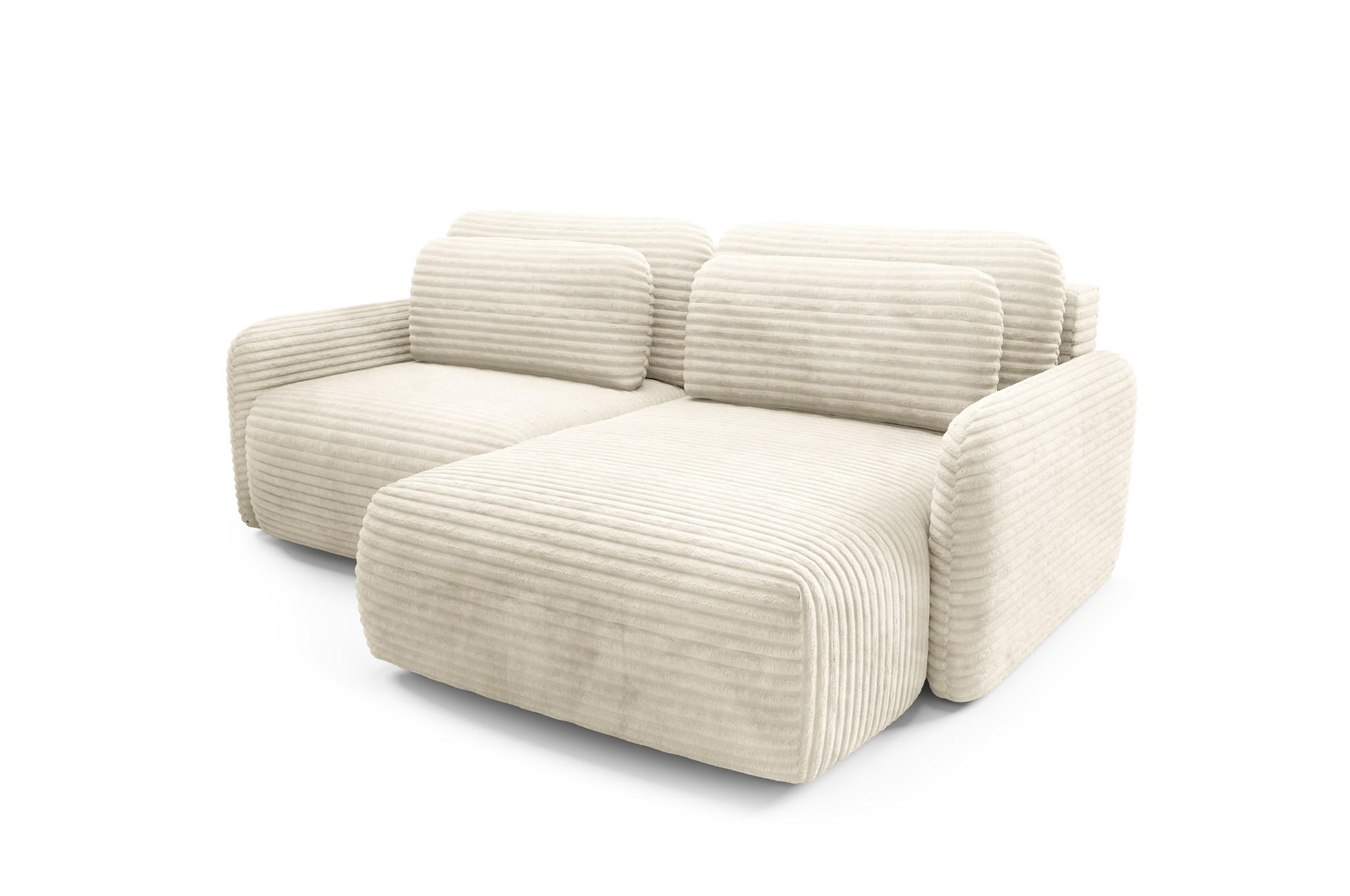 ECKSOFA Simone Mit Schlaffunktion - Creme, Holzwerkstoff/Textil (165/240cm) - Fun Möbel