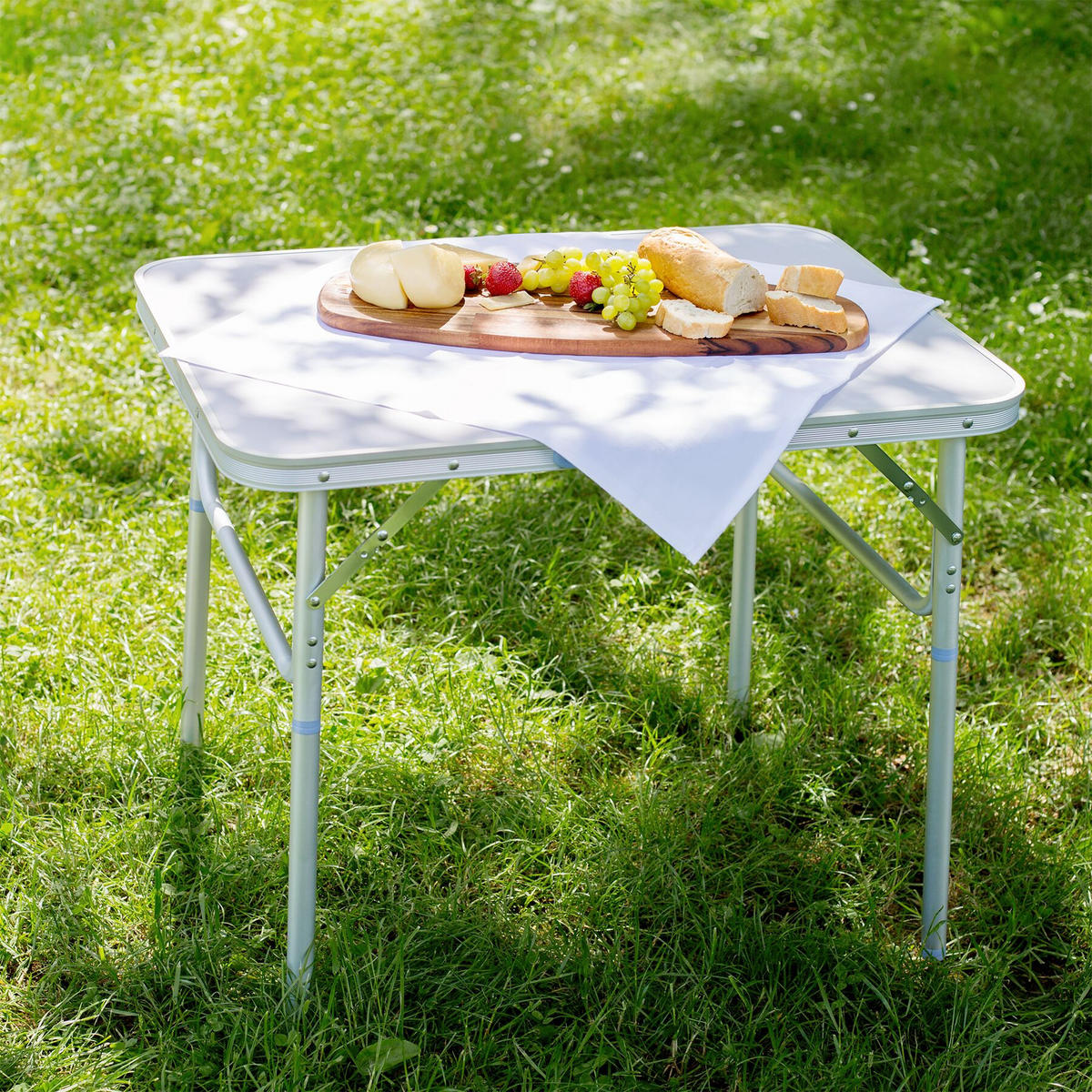 CAMPINGTISCH Lothar,75 x 55 x 68 cm,grau - Grau, Metall (75/55/68cm) - tectake