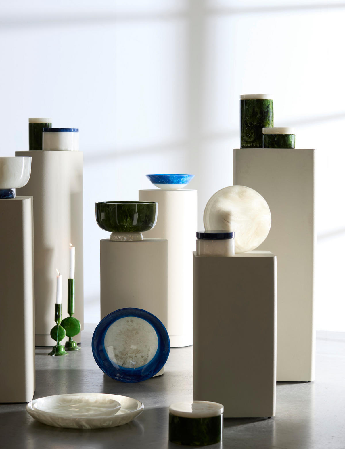 SCHALE Binanga Blau Ø34/7,5 cm - Blau, Kunststoff (34/7.5cm) - Light & Living