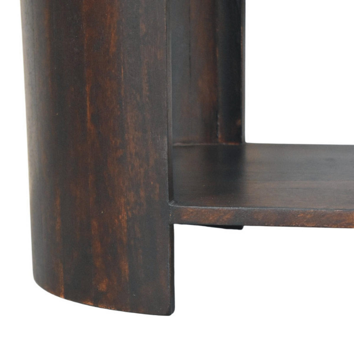 LAVICA s povrchovou úpravou Velvet Mocha, 1 otvorená polica, poťah z pravej kože, tmavohnedá - hnedá/tmavohnedá, koža/drevo (90/44/35cm) - Artisan Furniture