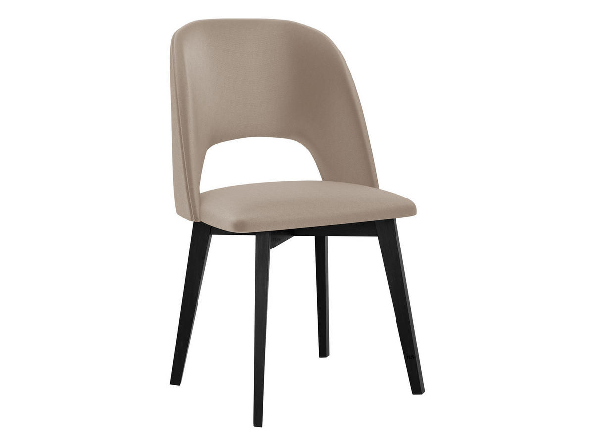 STUHL Monti 4, Holzfarbe: Schwarz - Beige/Schwarz, Holz (48/83/54cm) - MIRJAN24