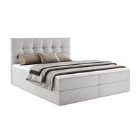 BOXBETT Auren mit Topper Hellgrau 180x200 - Hellgrau, Textil (180/200cm) - Luxkor24