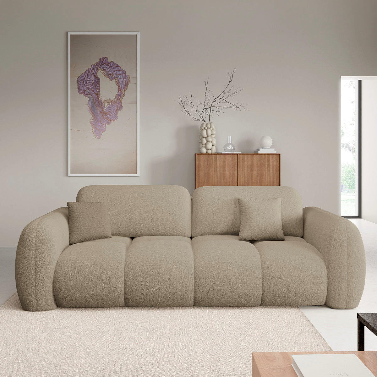 SOFA Livio 3 Sitzplätze Beige - Beige, Holz (270/95/121cm) - Petits-meubles