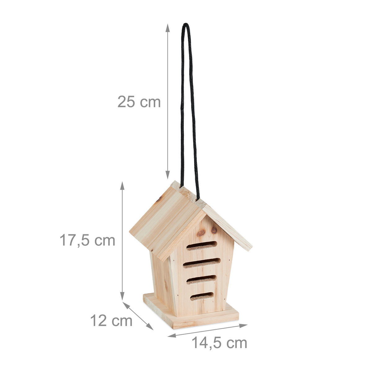 2XMARIENKÄFERHAUS - Hellbraun, Holz (14.5/17.5/12cm) - Relaxdays