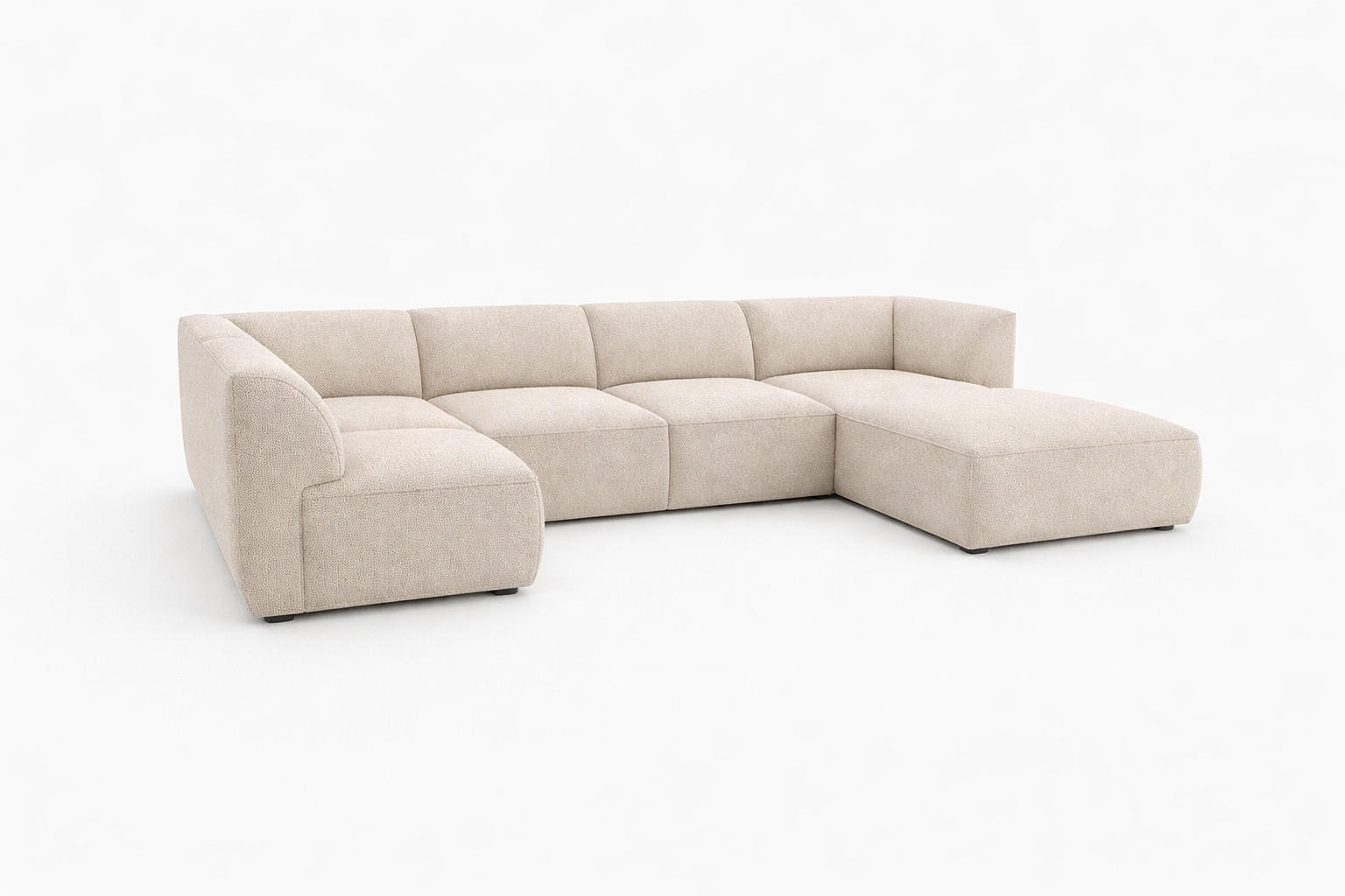 WOHNLANDSCHAFT MOVO - modulares Ecksofa beige – modernes Design und flexible Gestaltung, rechts - Dunkelgrün/Bordeaux, Kunststoff/Textil (156/78/345cm) - KS Home Concept