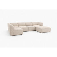 WOHNLANDSCHAFT MOVO - modulares Ecksofa beige – modernes Design und flexible Gestaltung, rechts - Dunkelgrün/Bordeaux, Kunststoff/Textil (156/78/345cm) - KS Home Concept