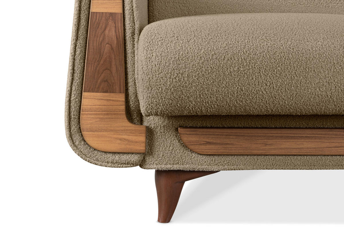 SESSEL GUSTAVO mit Armlehnen, hellbeige - Beige/Braun, Holz/Holzwerkstoff (83/95/92cm) - KONSIMO®
