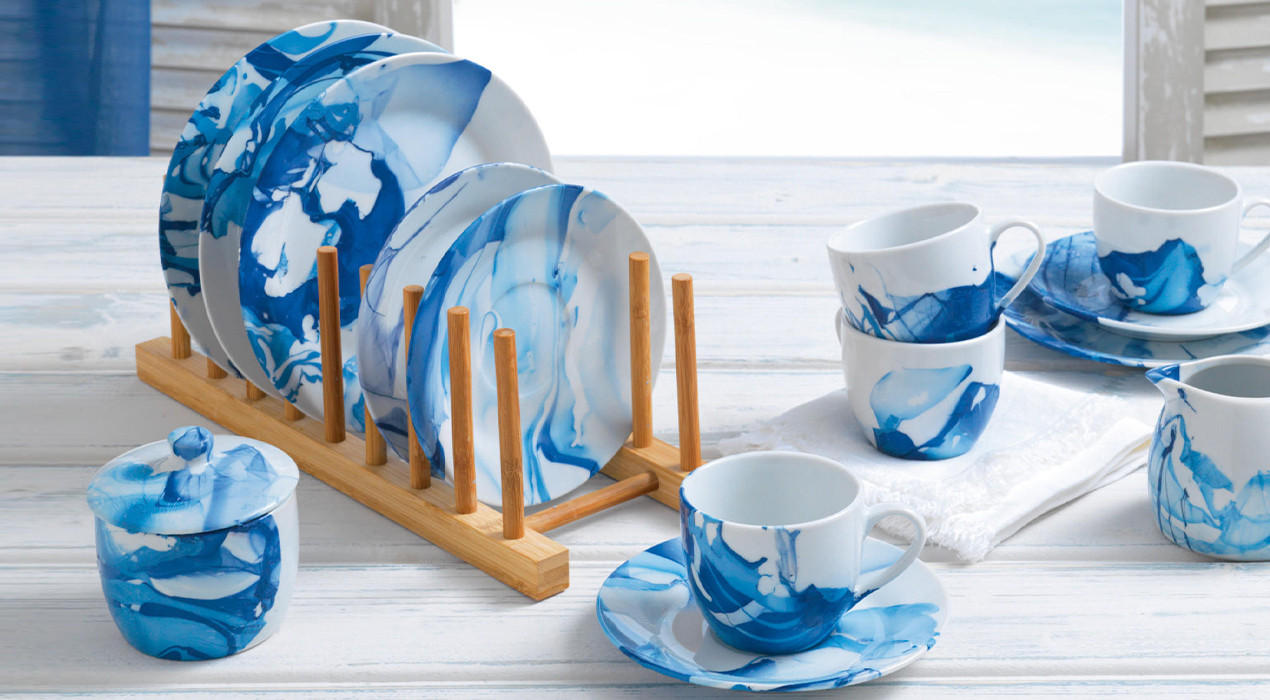 DIY Upcycling -Geschirr marmorieren