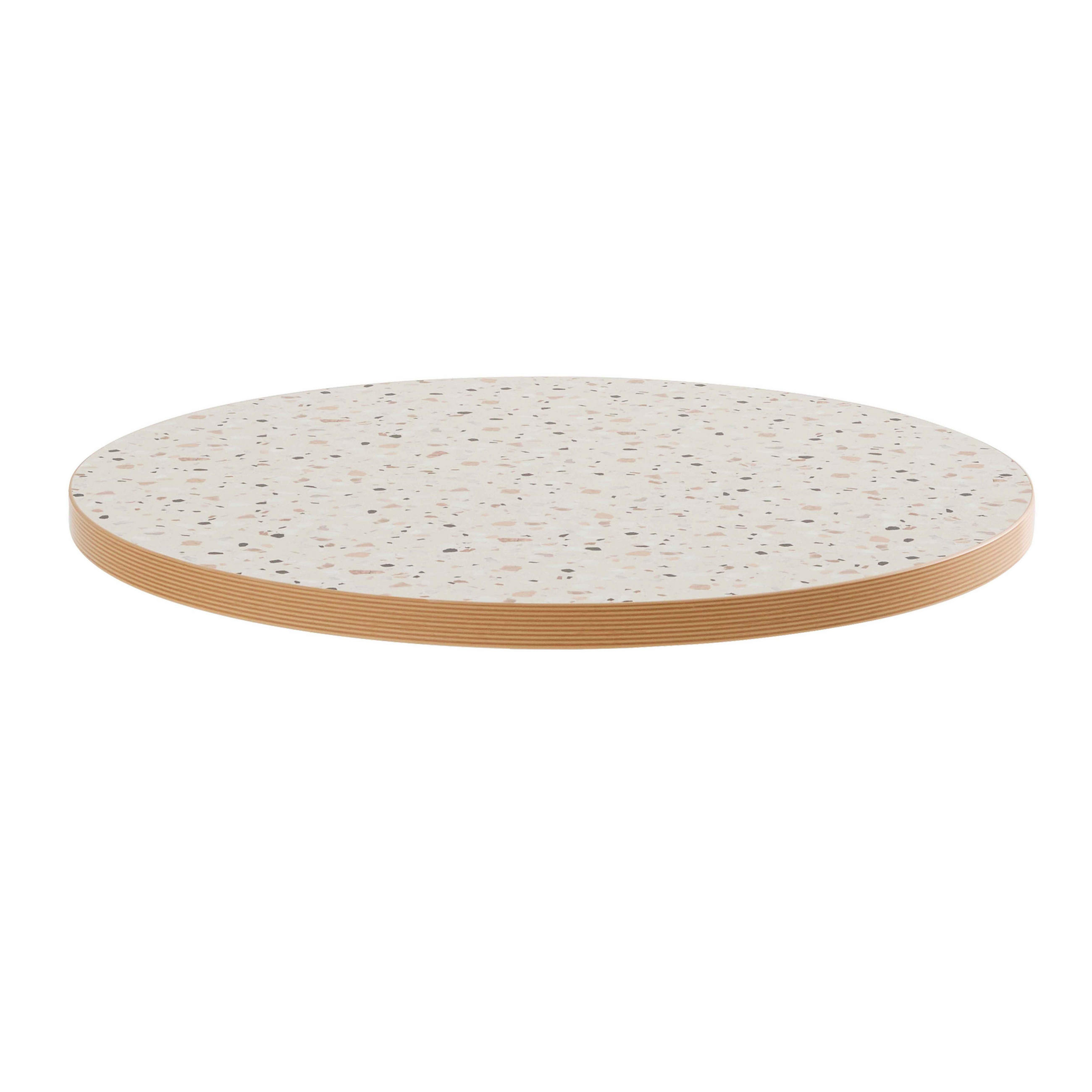 TISCHPLATTE runder 60 cm, Weiß - Creme/Weiß, Kunststoff (60/2.5/60cm) - Oviala