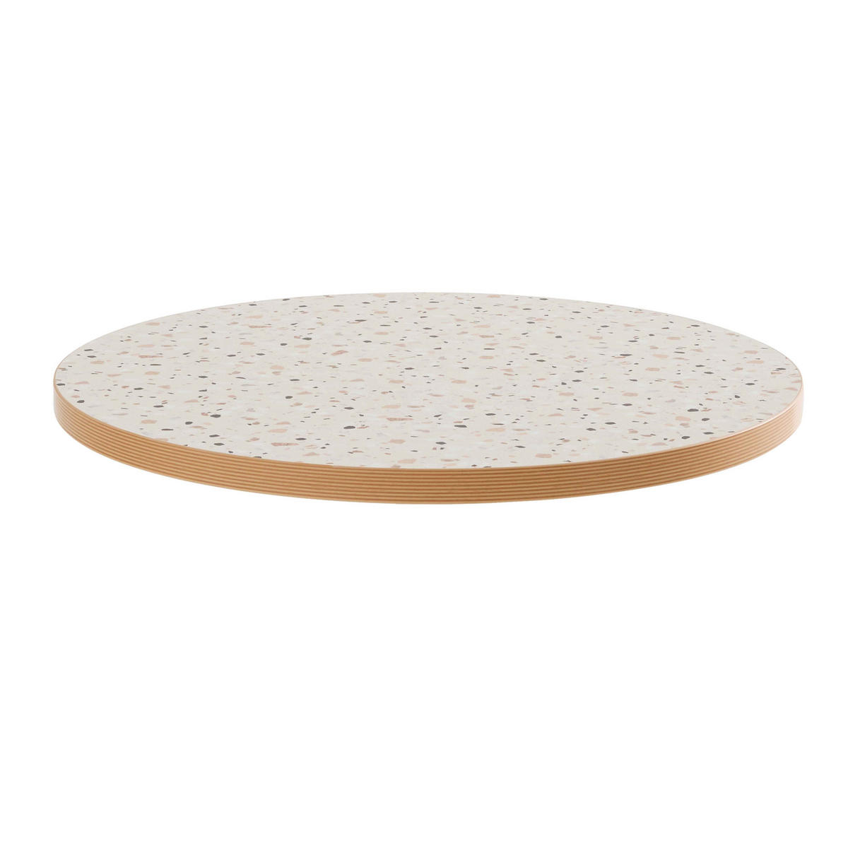 TISCHPLATTE runder 60 cm, Weiß - Creme/Weiß, Kunststoff (60/2.5/60cm) - Oviala