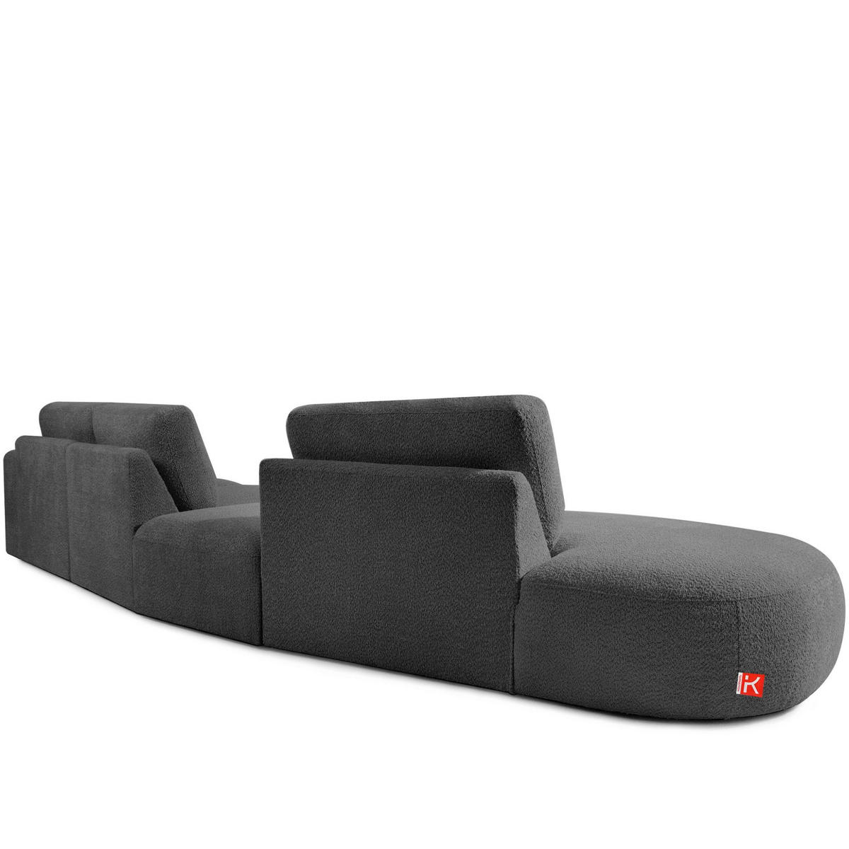 5-SITZER ECKSOFA ZUCCO Boucle links, Graphit - Graphitfarben, Textil (430/84/105cm) - KONSIMO®