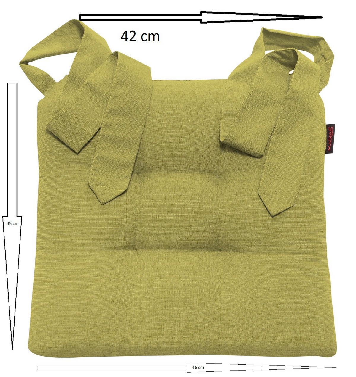 STUHLKISSEN Fino mit Schleifenband 2er Set grün - Grün, Textil (46/42/7cm) - Magma Heimtexx