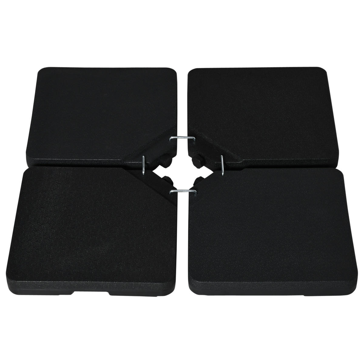SCHIRMBESCHWERER Schwarz 4er-Set 100/100/6,8 cm - Schwarz, Kunststoff (100/100cm) - PANGIVO