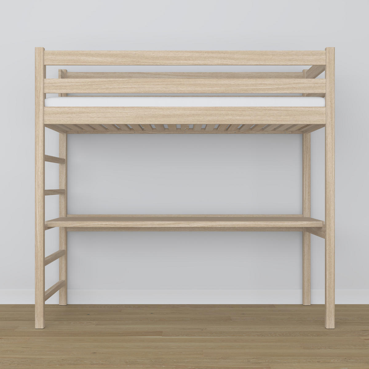 HOCHBETT N01 mit Schreibtisch Sonoma Eiche 80/200 - Sonoma Eiche, Naturmaterialien/Holz (80/200cm) - N-Wood
