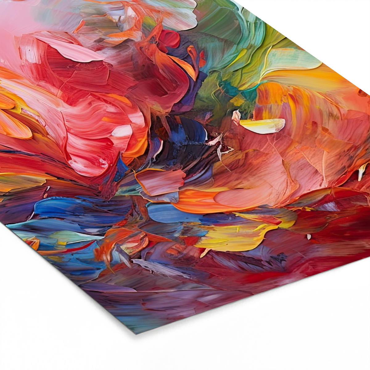GERAHMTES BILD Ölgemälde - Kunst - Abstrakt - Farbenfroh 30x40 cm - Altrosa, Papier (30/40cm) - MuchoWow
