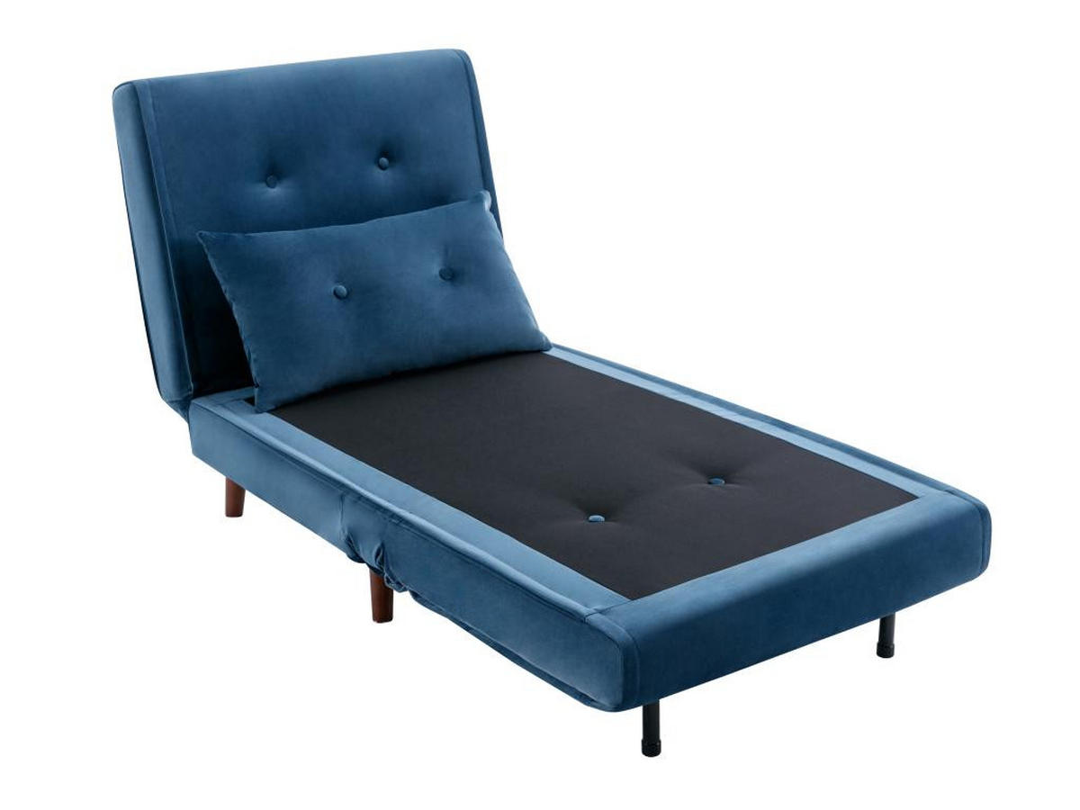 SESSEL mit Schlaffunktion - Samt - Dunkelblau - URIBIA - Blau, Textil (91/81/77.5cm) - Vente-Unique